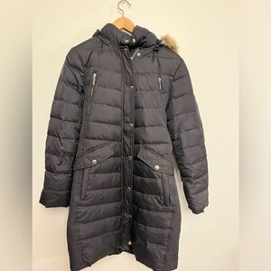 Black Michael kors puffer jacket with fur lined hood
